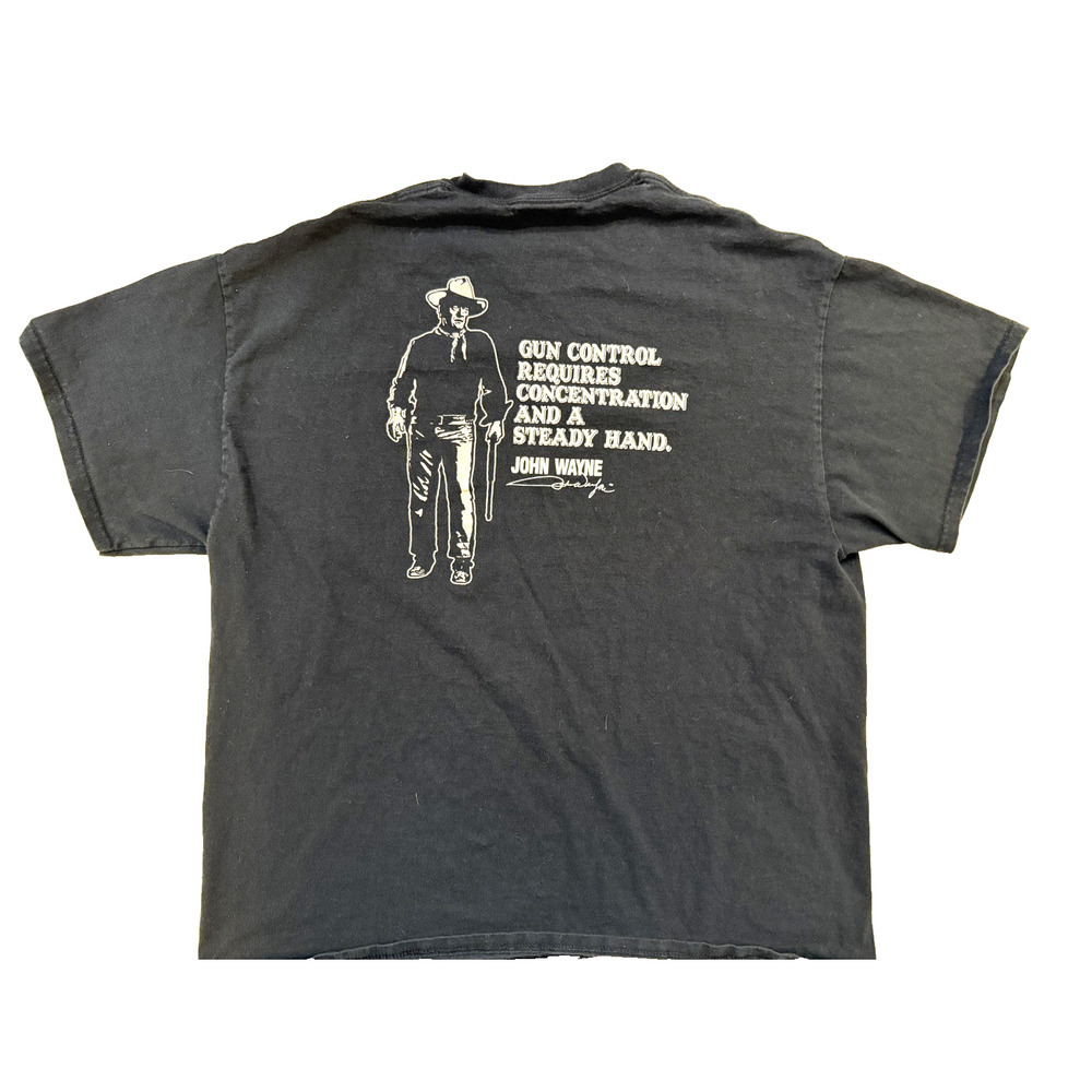 John Wayne TShirt Mens XL Black‎ Western Quote Graphic Open Range USA Gorpcore
